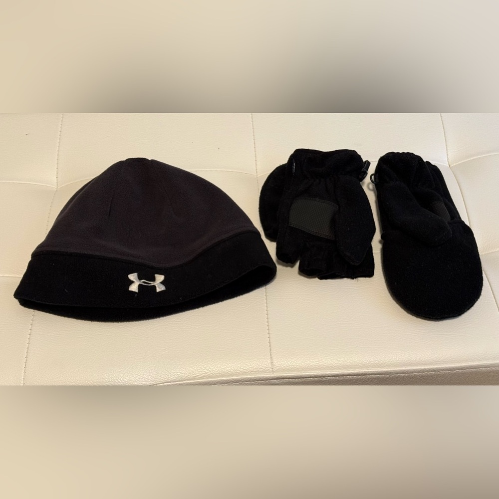 GAP kids S convertible mittens / Under Armour Fleece beanie